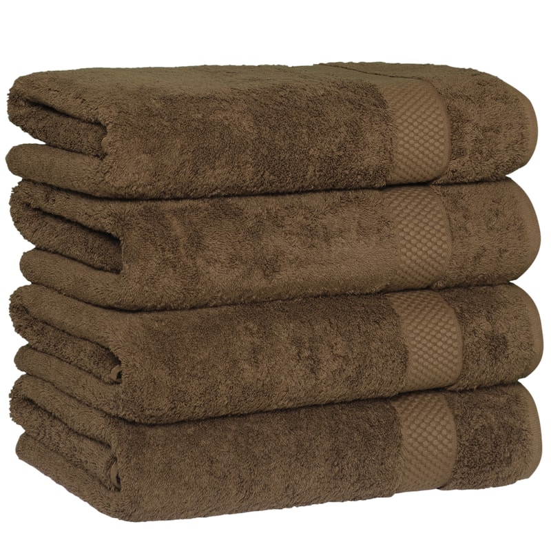 Authentic Hotel and Spa 100 percent Aeagean Long Staple Turkish Cotton STARLIGHT Terry Bath Towels (Set of 4)