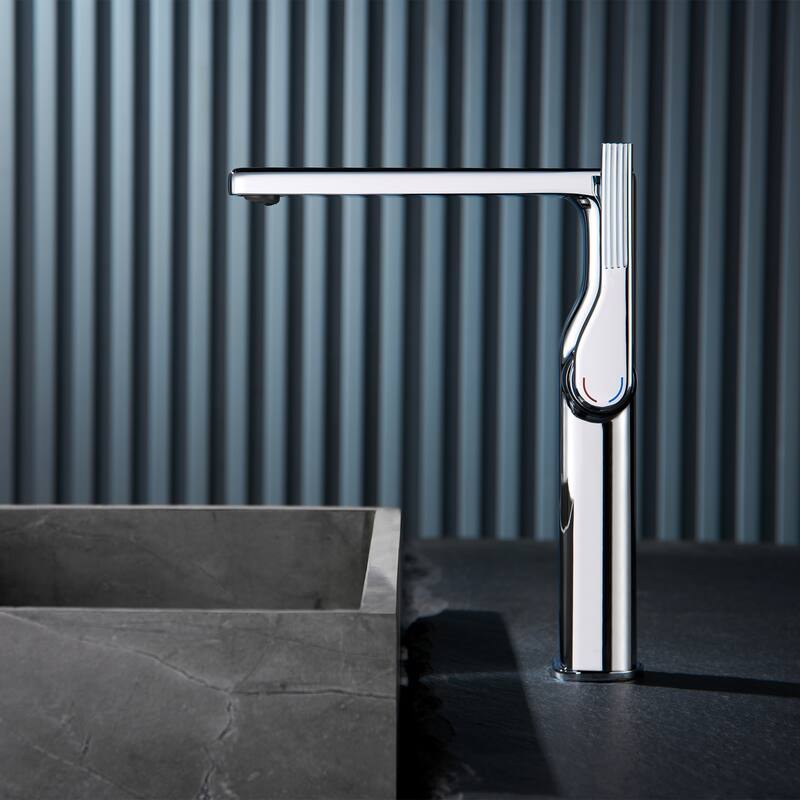 10-1/4"H Solid Brass Single-handle Bathroom Sink Faucet Optional Drain Assembly