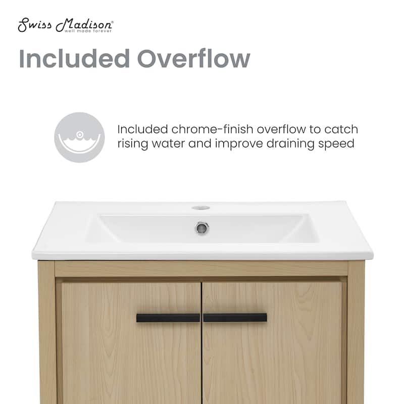 Virage 24 Freestanding, Bathroom Vanity In Natural Oak