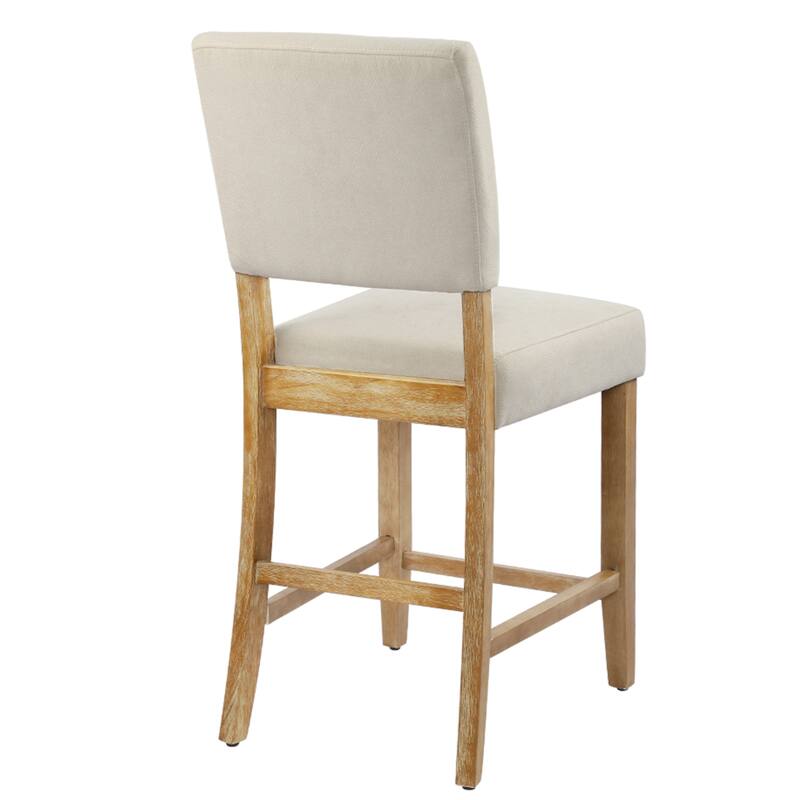 24 Inches Counter Height Bar Stools Upholstered Barstools with Brushed Legs Set of 2