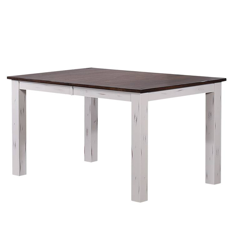 Parsons Distressed Cotton White/ Cocoa Brown Transitional X-Back 7-Piece Dining Set