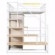 preview thumbnail 31 of 36, Metal Loft Bed with Wardrobe and Storage Shelves