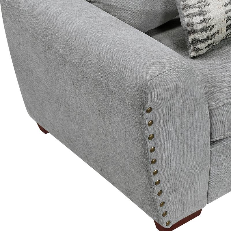 Fremont & Park Ezra 70" Chenille Living Room Loveseat with 6 Decor Pillows
