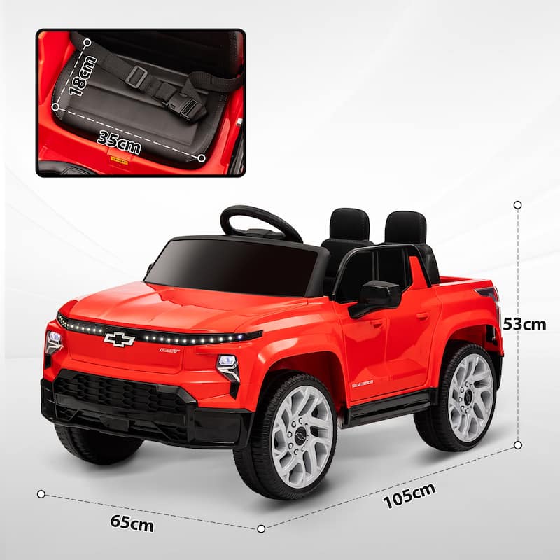12V Kids Electric Car Ride on Car with Parent Remote Control, Red Ride-On Truck Ride on Jeep with Music