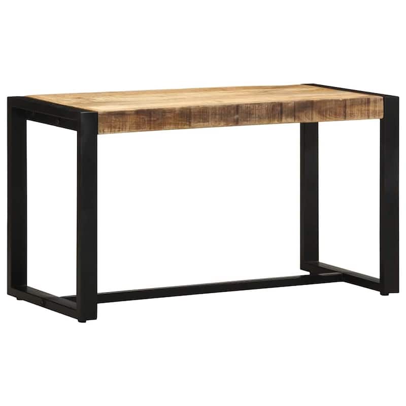 vidaXL Bench Natural wood Solid rough mango wood, iron - 31.5 x 13.8 x 17.7 in