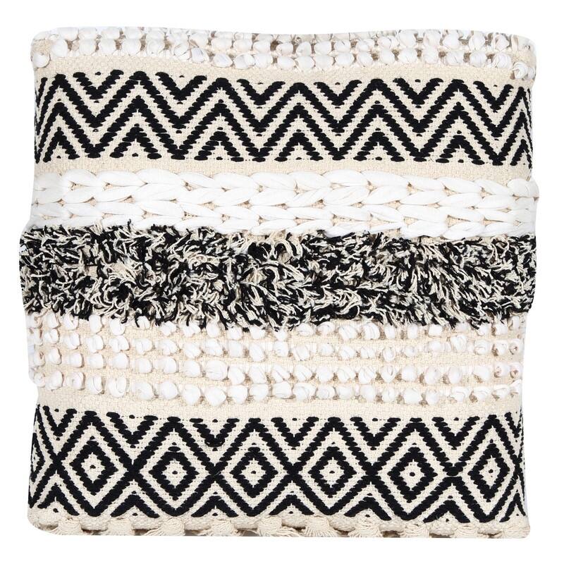 HERAT ORIENTAL Handmade Cotton Upholstered Square Footstool