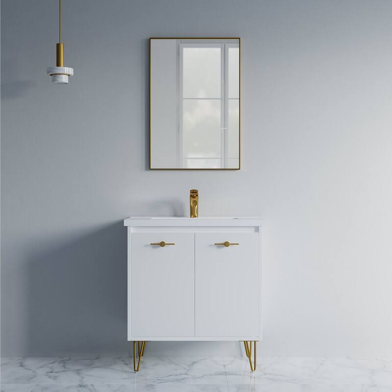 Kennan 30" Single Bathroom Vanity Set with V Legs