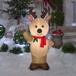 Gemmy Christmas Inflatable Reindeer, 4 ft Tall - Bed Bath & Beyond ...