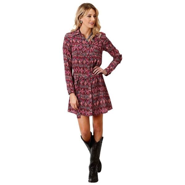 Shop Roper Western Dress Women Long Sleeve Printed Snap