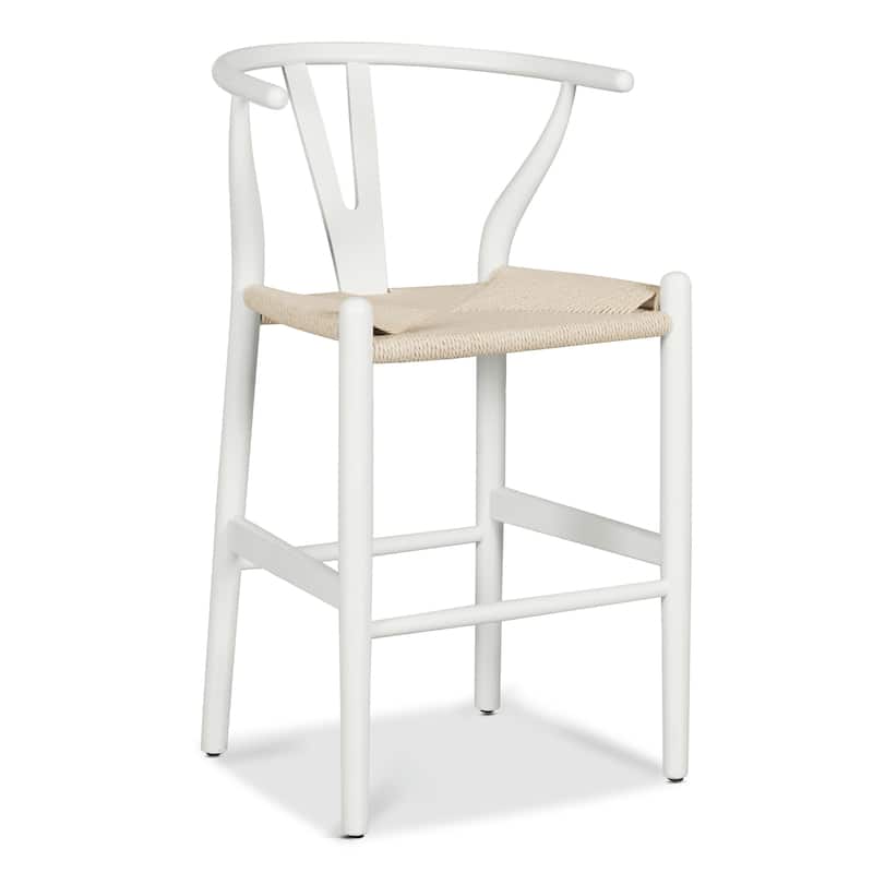 Poly & Bark Weave 23.5" Seat Height Counter Stool - Solid Wood with Woven Seat