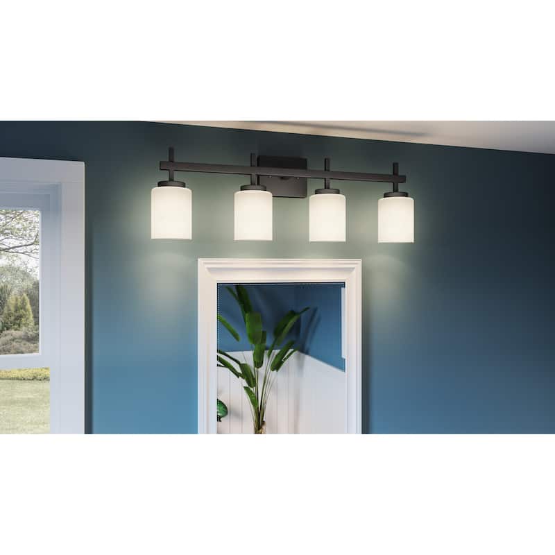 Wilburn 4-Light Integrated LED Matte Black Vanity Light