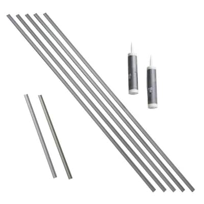 Fasade Backsplash Accessory Kit in Argent Silver - 5 Pack