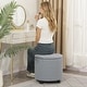 preview thumbnail 46 of 49, Adeco Faux Leather Round Storage Ottoman with Tufted