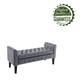 Porthos Home Brett Velvet Storage Bench with Rubberwood Legs