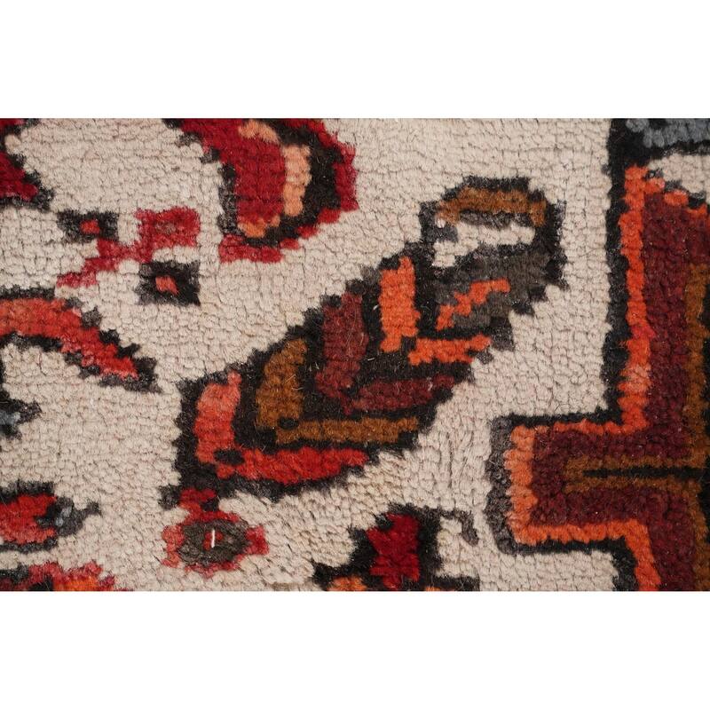 Hand Knotted Oriental 100% Wool Carpet Traditional Medallion Red Heriz Area Rug - 9' 9'' X 7' 1''