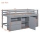 preview thumbnail 32 of 30, Double loft bed with 4 drawers under cabinets and shelves, white