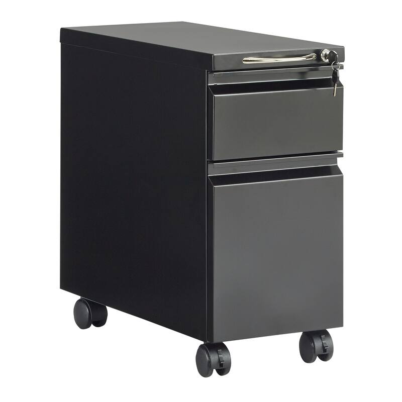 Small Mobile Steel File Storage Pedestal - Black - Legal