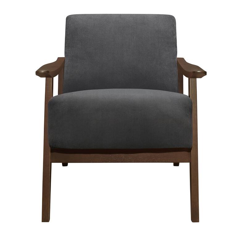 Mid Century Style Upholstered Armchair - Dark Gray
