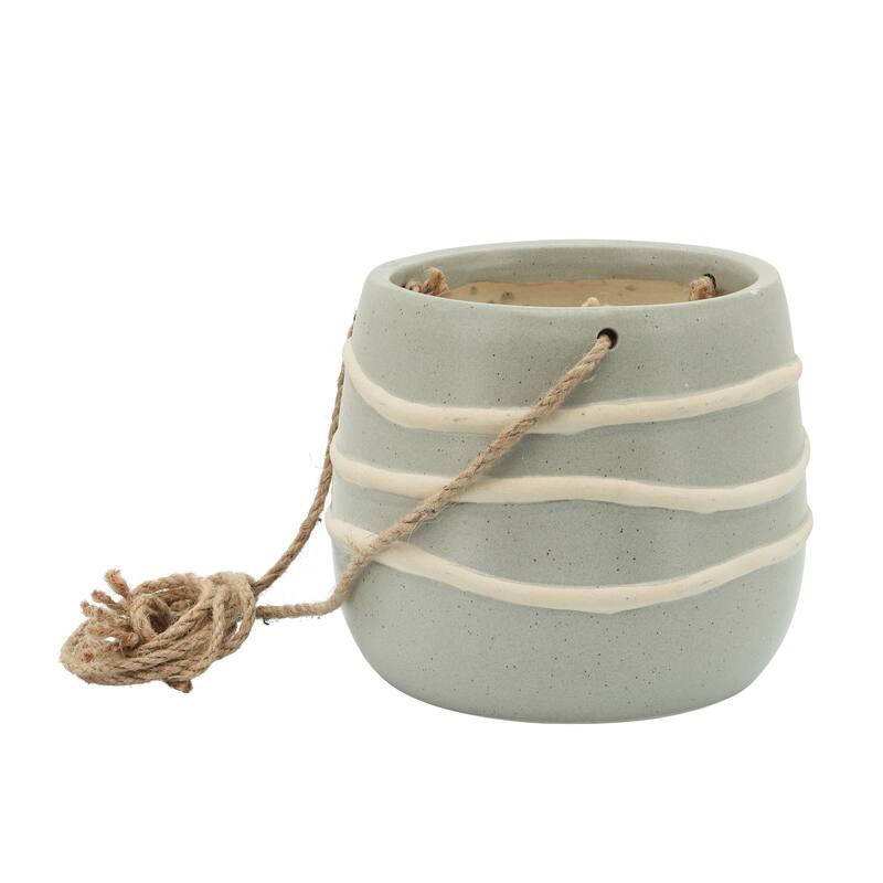 Sagebrook Home Neutral Textured Ceramic Hanging Planter