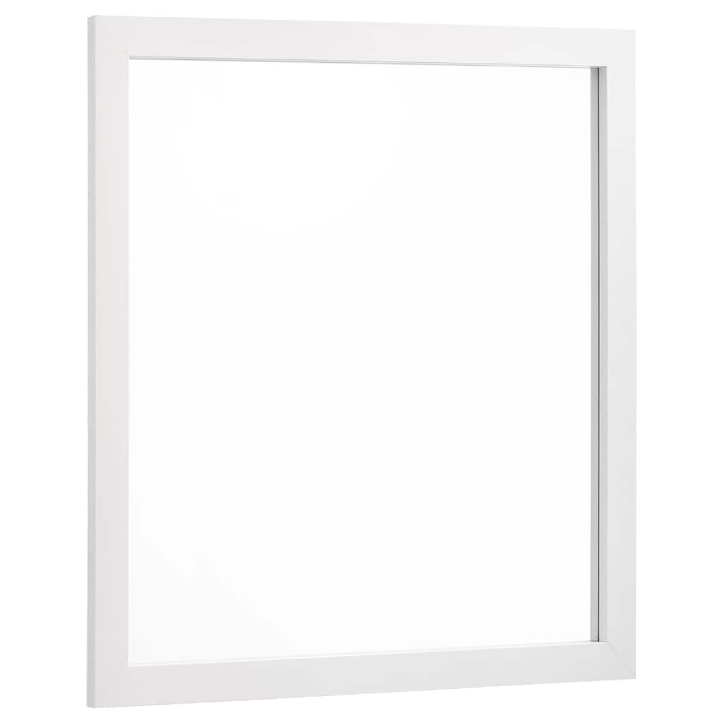 Dle Rectangular Dresser Mirror, Flush Frame, Flat Glass, White Wood