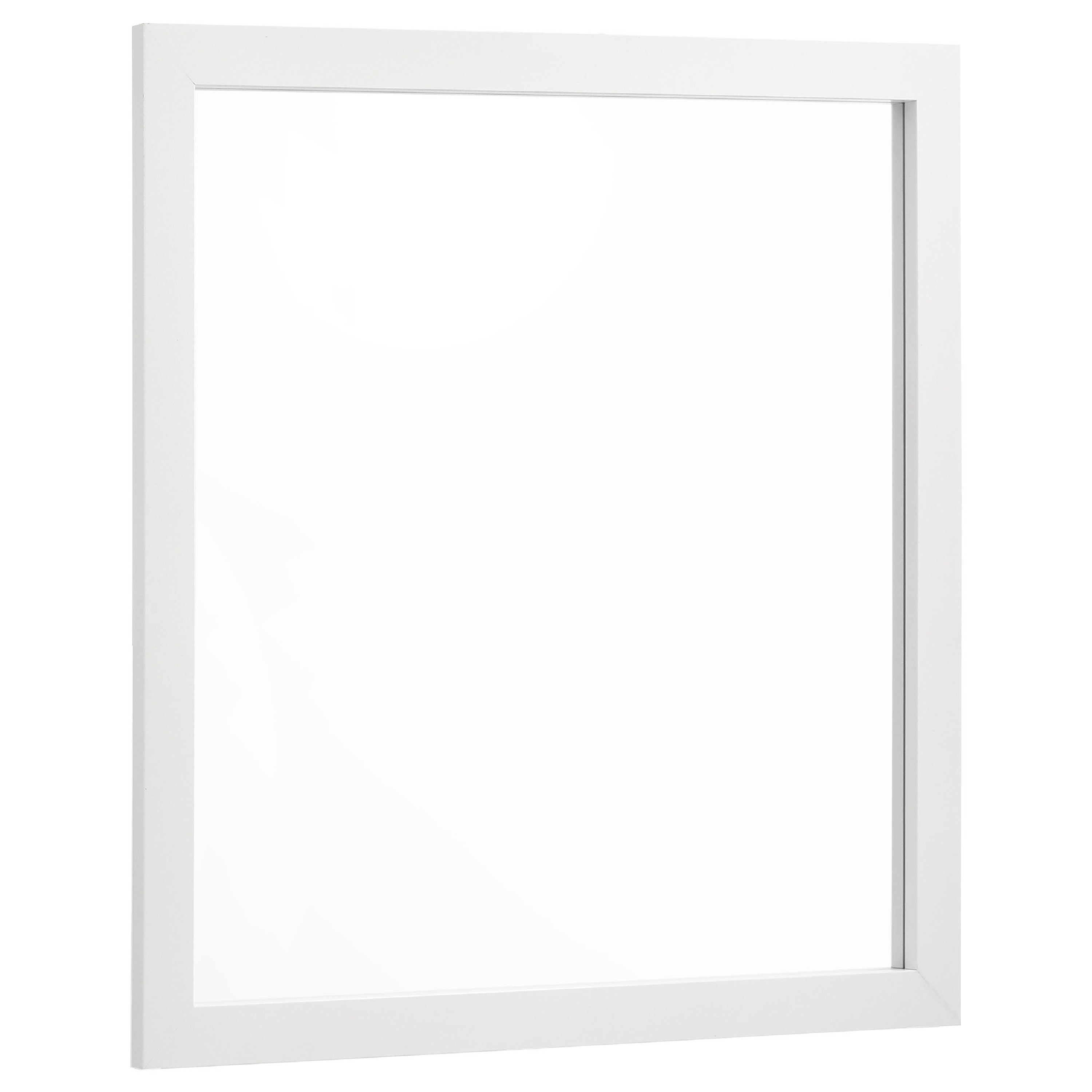 Benjara Dle Rectangular Dresser Mirror, Flush Frame, Flat Glass, White Wood