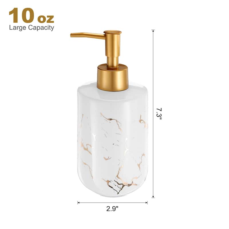 1Pcs 10 Oz Soap Dispenser Hand and Dish Soap Dispenser for Bathroom - White