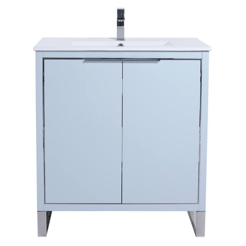 Fine Fixtures Opulence Collection Bathroom Vanity with White Ceramic Sink
