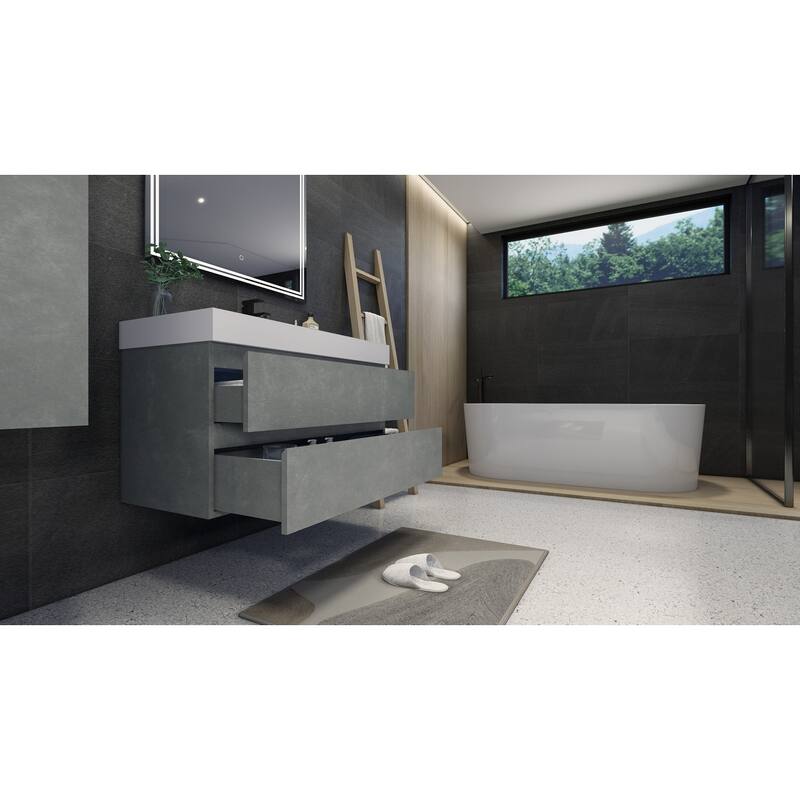 Baillie 42'' Wall-Mounted Vanity with Reinforced Acrylic Sink