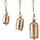 preview thumbnail 21 of 77, Gold, Gray, Bronze, Black or Red Metal Tibetan Inspired Decorative Cow Bells with Jute Hanging Rope (Set of 3)