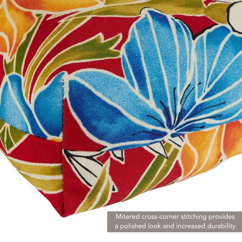 Aloha Floral 21 x 42-inch Outdoor Seat/Back Chair Cushion (Set of 2) (Cushions Only)