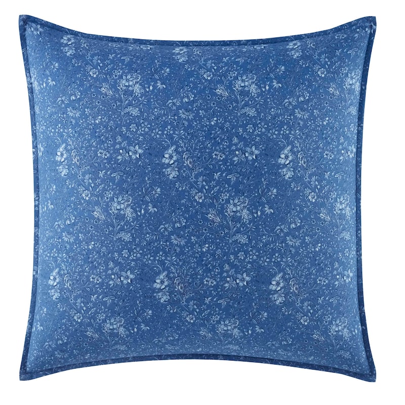 Laura Ashley Elise Blue Cotton Duvet Cover Set