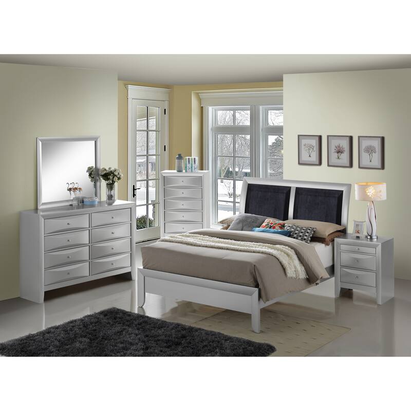 Modern Silver Champagne Full Bed with Sturdy Construction