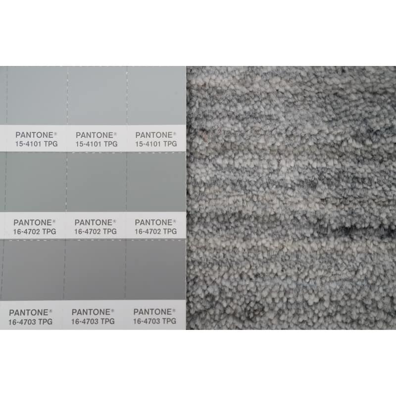 Hand Knotted Oriental Viscose Silk Carpet Tribal Animal Pictorial Greys & Charcoal Gabbeh Area Rug - 11' 10'' X 10' 2''