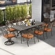 preview thumbnail 88 of 92, Versatile Outdoor Dining Sets w Swivel/Folding Chairs & Steel Slat Table and HDPE Dining Table Set for Gardens, Patios