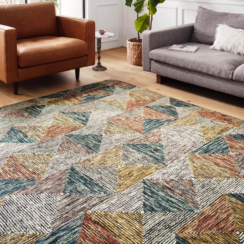 Alexander Home Kaleidoscope Geometric Hand-Hooked Wool Rug