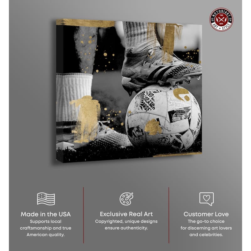 Notoriart Soccer Cleats Gallery Wrapped Soccer 1 Piece Canvas Wall Art