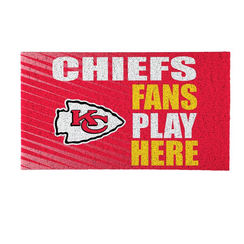 28 in. x 16 in. Kansas City Chiefs "Fans Play Here" PVC Door Mat