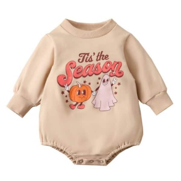 slide 1 of 1, Laurenza's Baby Boys and Girls Fall Sweater Romper