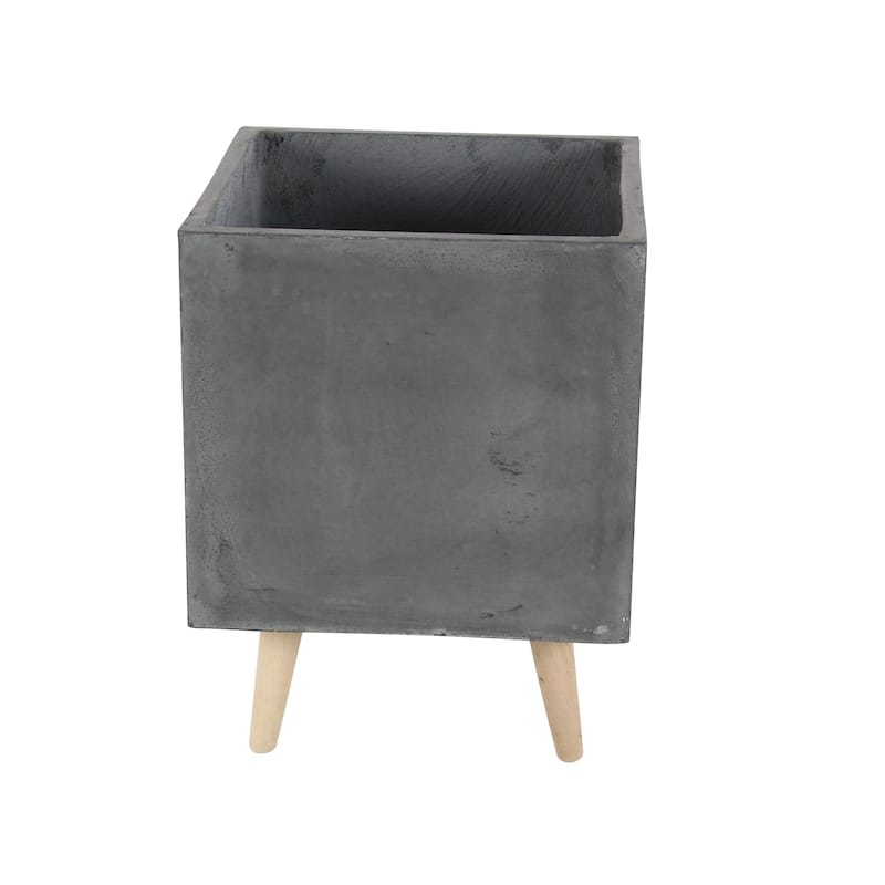White Light Grey or Grey Fiber Clay Boho Modern Planter Pot (Set of 2) - S/2 15", 18"H
