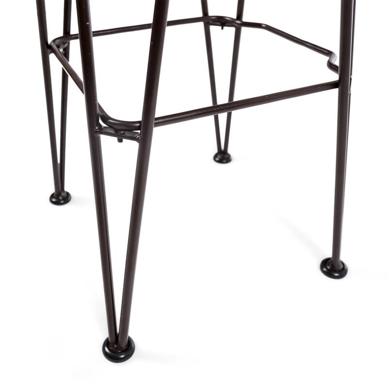 Oaks Aura 30-inch Modern Wood and Metal Patio Stool, Industrial Farmhouse Style Barstools, Set of 2