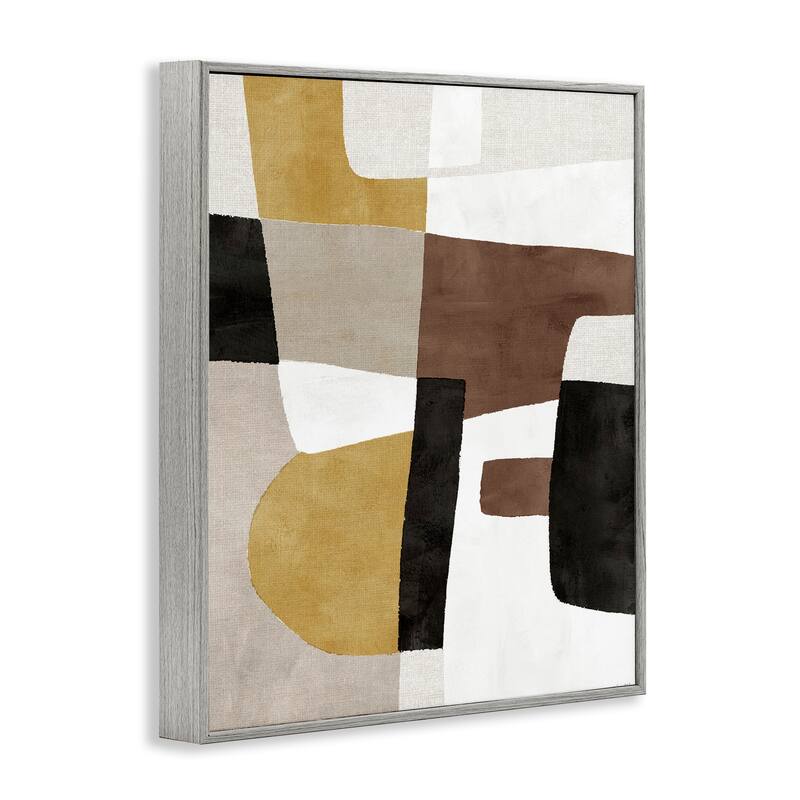 Stupell Abstract Shapes in Earth Tones Framed Giclee Art Design By Amber Sterling