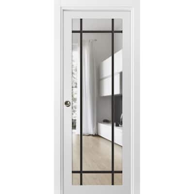 French Pocket Door 18x80 Lucia 2266 White Silk Kit Trims Rail