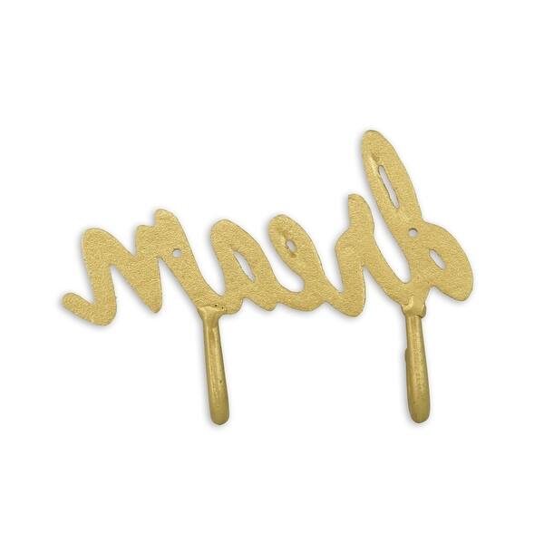 Gold Cast Iron Dream Wall Decor with Hooks Bed Bath & Beyond 36267514
