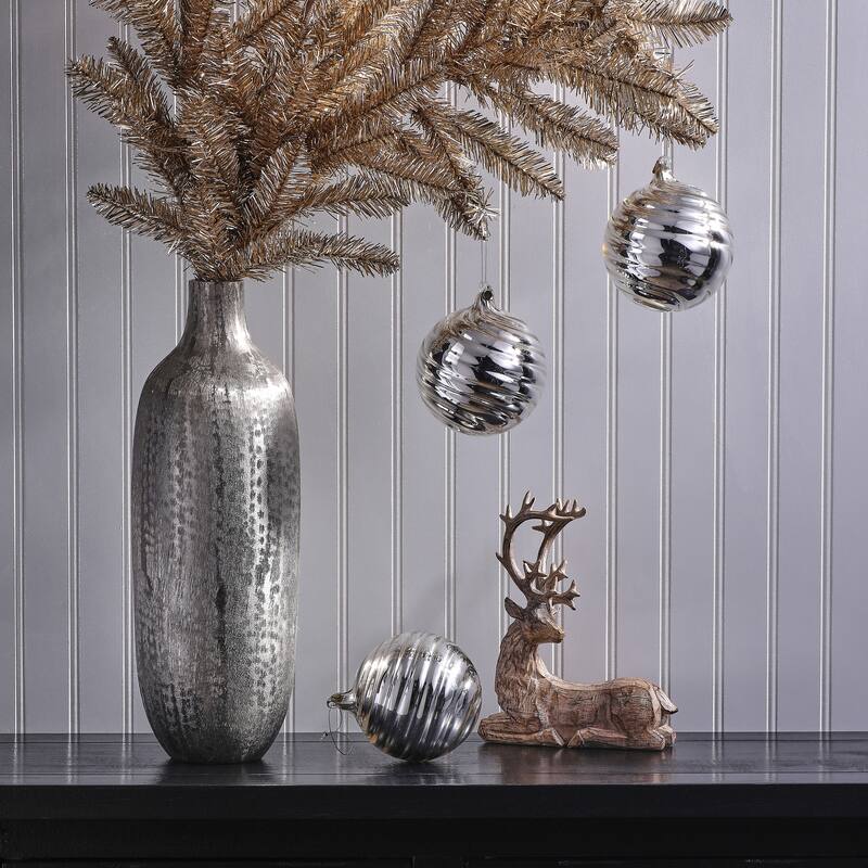 120mm Heavy Glass Ball Ornament Set of 3