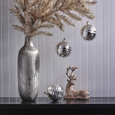 120mm Heavy Glass Ball Ornament Set of 3