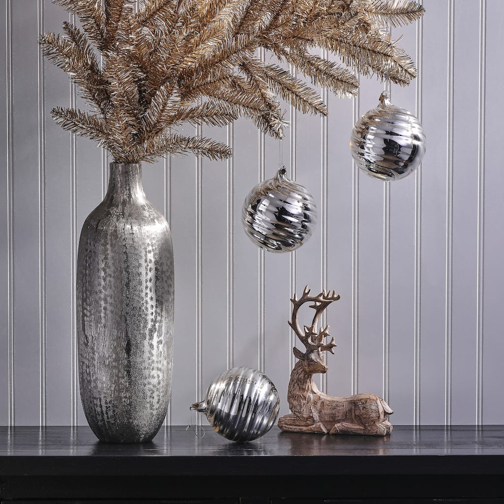 120mm Heavy Glass Ball Ornament Set of 3
