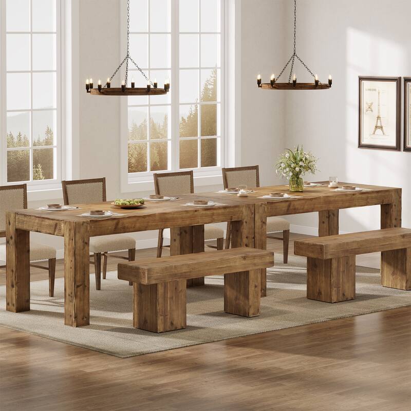 63-Inch Solid Wood Dining Table for 4-6 - 31.5" D x 63" W x 29.92" H