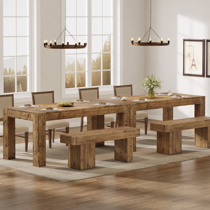 Solid Wood 63" Rectangular Dining Table for 4-6 - 31.5" D x 63" W x 29.92" H