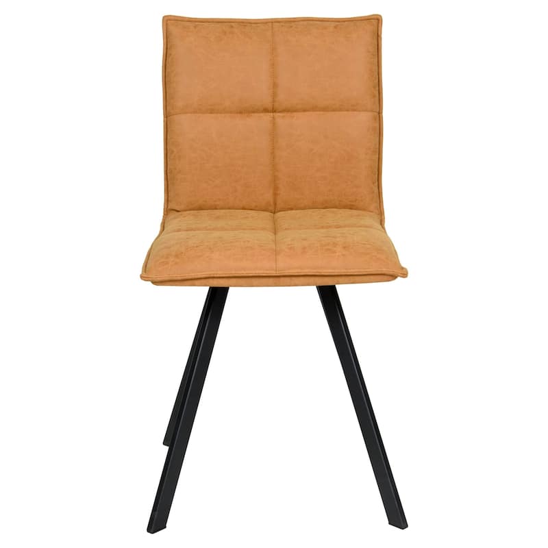 Wesley Modern Leather Dining Chair With Metal Legs Set of 4 by LeisureMod