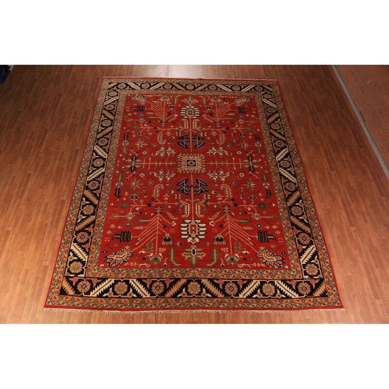 All-Over Orange Oushak Oriental Large Area Rug Handmade Wool Carpet - 11'10" x 14'7"